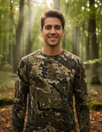 Remera Forest Manga Larga 100% Algodón Camuflado Hoja