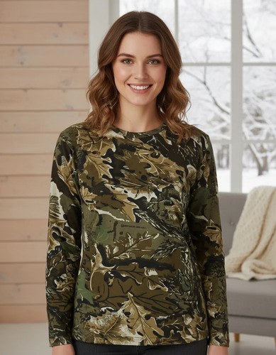 Remera Forest Manga Larga 100% Algodón Camuflado Hoja - 3