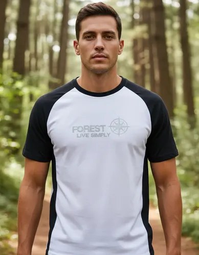 Remera Manga Corta Forest Kilka 100% Algodón Blanco Negro