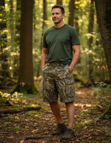 Bermuda Cargo Camuflado Forest Hombre Adulto 6 Bolsillos