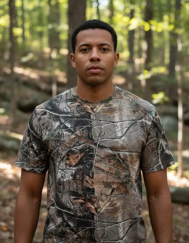 Remera Manga Corta Camuflado Bosq