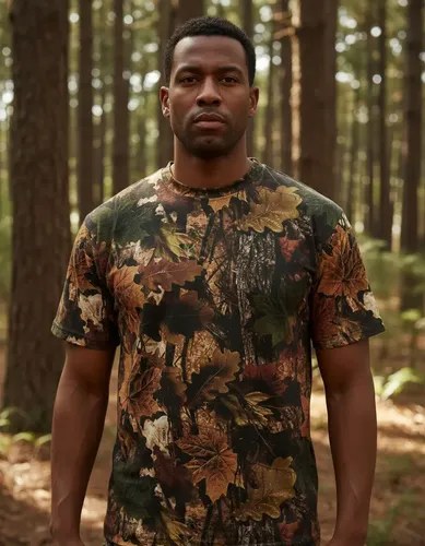 Remera Manga Corta Camuflado Hoja