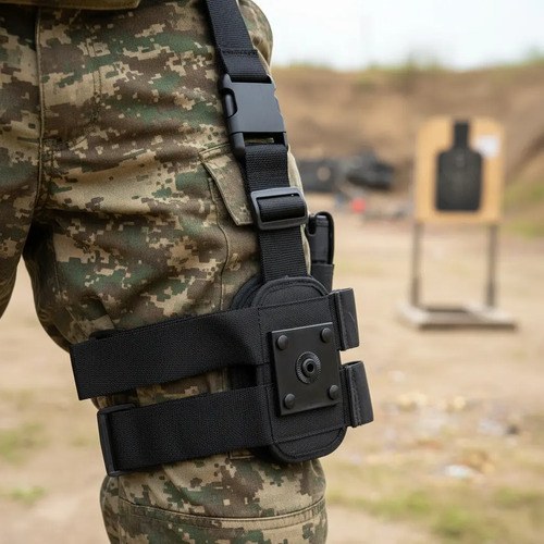 Muslera Semi Rígida Plataforma Pistolera De Cordura Premium Zurdo/diestro Negro - 3