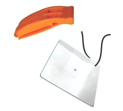 Silbato Náutico Eco + Espejo De Señales Acero Inoxidable Color Naranja
