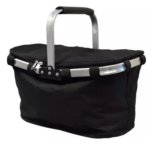 Conservadora Térmica Canasta Plegable Camping Cesta Picnic Negro