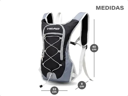 Mochila Deportiva Running Head Maratón Ultraliviana Azul Liso - 3
