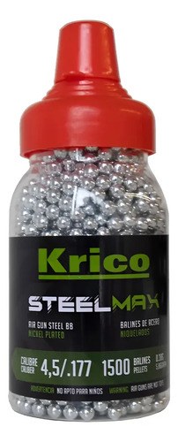 Balines De Acero Cal 4,5 Mm Esféricos Bbs X 1500 U Niquelado