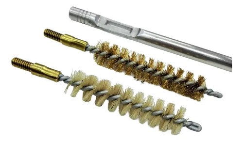 Kit Limpieza De Armas Baqueta Arma Corta 9mm Con Cepillos - 2