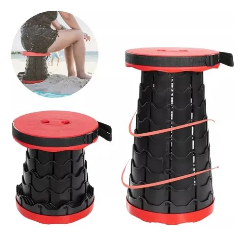 Silla Plegable Ligera Camping Viaje Playa Reforzada Correa Rojo