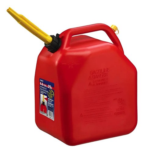 Bidon Combustible Nafta 25 Lts Con Pico Surtidor Importado Rojo