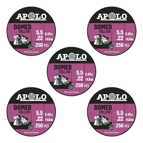 Balines Apolo Domed Hollow 5.5 (.22) X 1250un De 14,6 Grains
