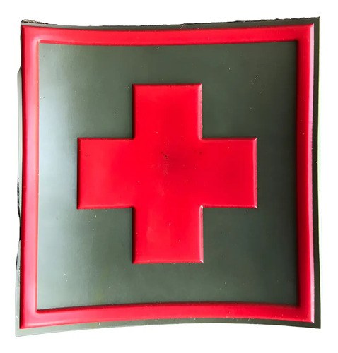 Parche De Goma Cruz Roja 5cm X 5cm Verde Goma