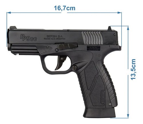Pistola Asg Bersa Bp9cc 4.5mm Blowback + Garrafas Y Balines Negro 4.5 Mm - 3