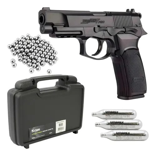 Pistola Bersa Thunder 9 Pro A Co2 Aire Comprimido Kit Negro 114.3 Mm