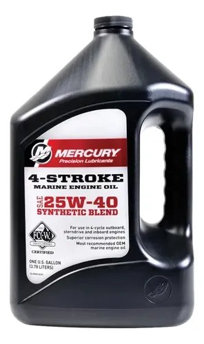 Aceite De Motor Mercury 25w40 Sintetico 4 Tiempos X 4 Litros