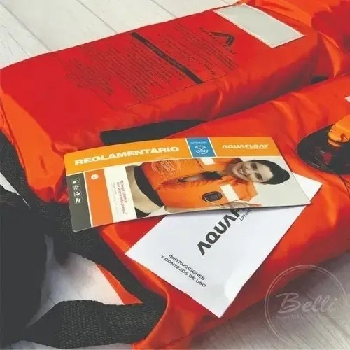 Chaleco Salvavidas Poncho Aquafloat Naranja Con Silbato Aprobado Pna