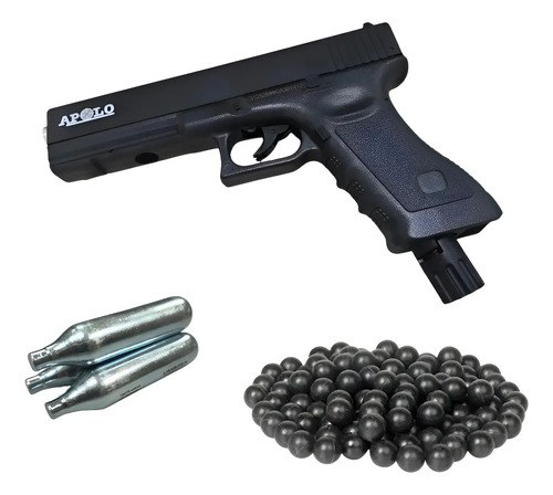 Pistola Disuasiva Glock 17 Co2 .50 Postas Defensa Apolo Negro 1270 Mm - 2