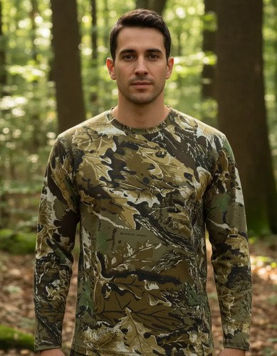 Remera Manga Larga Forest Camuflada 100% Algodón Filtro Uv