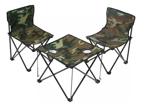 Set Mesa Y Sillas Pleglables Para Camping Pesca Picnic