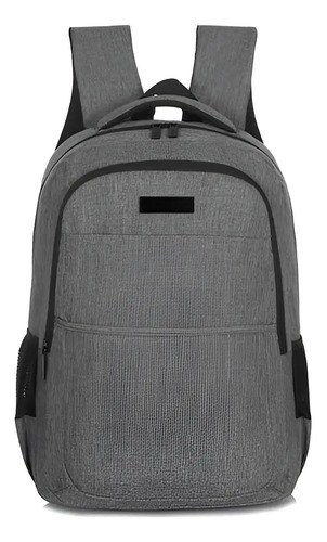 Mochila Porta Notebook Travel Tech 17770 Reforzada Amplia Color Gris 15995 Diseño De La Tela Liso