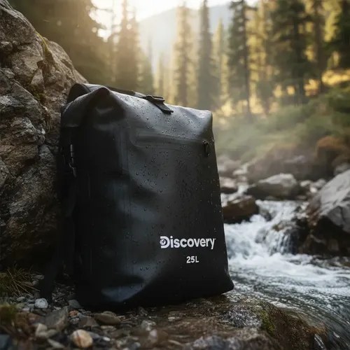 Bolso Estanco Pesca Discovery 25l Impermeable Sumergible New Negro Liso
