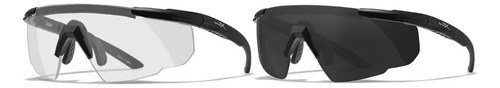 Anteojos Tácticos Wiley X Saber Blindados Tiro Dos En Uno Grey Clear