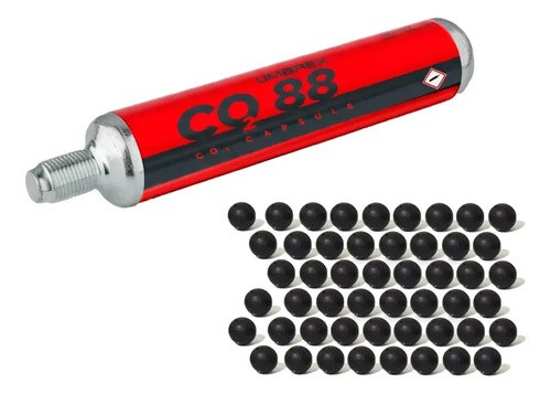 Kit Garrafa Co2 Capsula De 88g + Postas De Goma .68 Umarex - 3