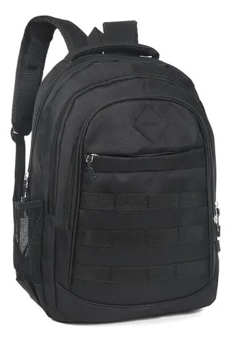 Mochila De Viaje Tipo Tactica Peyton Acolchada Sistema Molle Color Negro 51490 Diseño De La Tela Lis