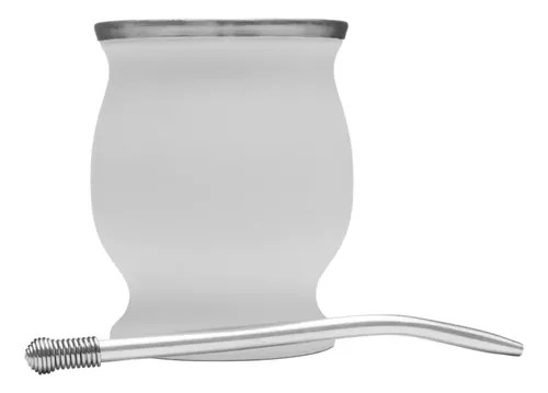 Mate Termico Clasico Copa De Acero Inoxidable Con Bombilla