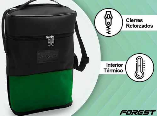 Bolso Matero Forest Gris/negro Porta Termo Correa Ajustable Reforzada - 3