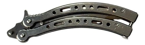 Navaja Mariposa Curva Razor Con Funda Y Repuestos Plateado - 3