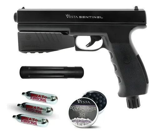Pistola Disuasiva Co2 Vesta Pdw.50 Potenciada Flashloader Calibre 50 Mm Color Sentinel