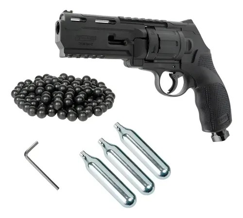 Kit Revolver Disuasivo Defensa Personal Umarex T4e .50 Gen2 Negro 50 Mm