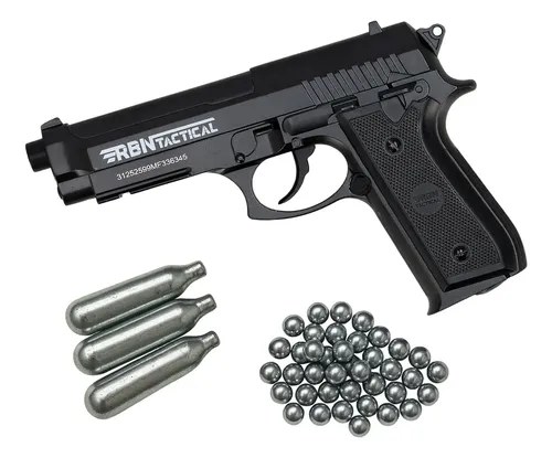 Pistola Co2 P92 Full Metal Corredera Fija Rbn Tactical 4,5mm Negro 4.5 Mm