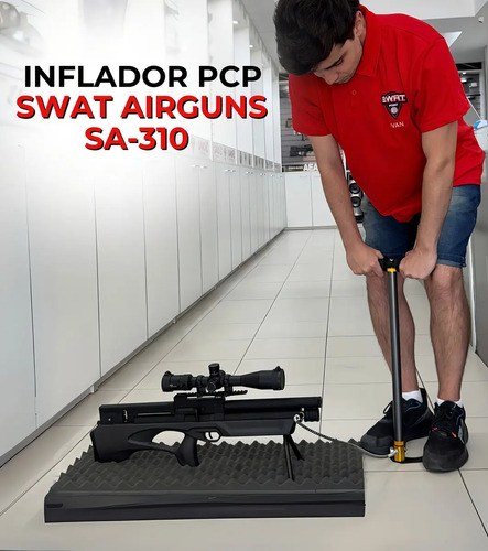 Inflador Pcp Swat Airguns 310bar Acoples Manguera - 4500 Psi Negro - 2
