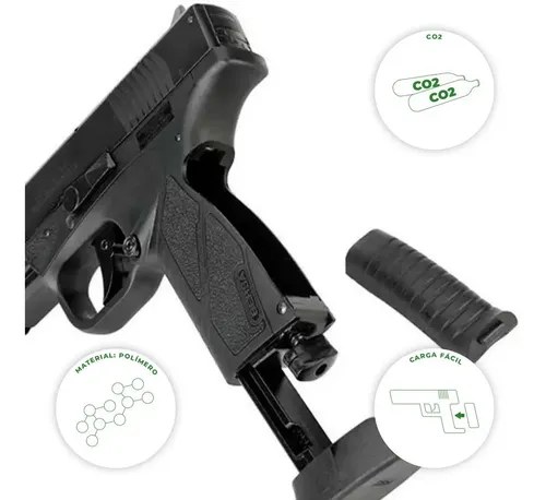 Pistola Asg Bersa Bp9cc Gas Co2 4.5mm Blowback Semiautomática Negro 4.5 Mm - 3