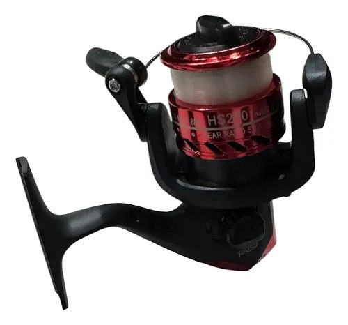 Reel Frontal + Nylon Razen Negro Y Rojo Derecho/izquierdo