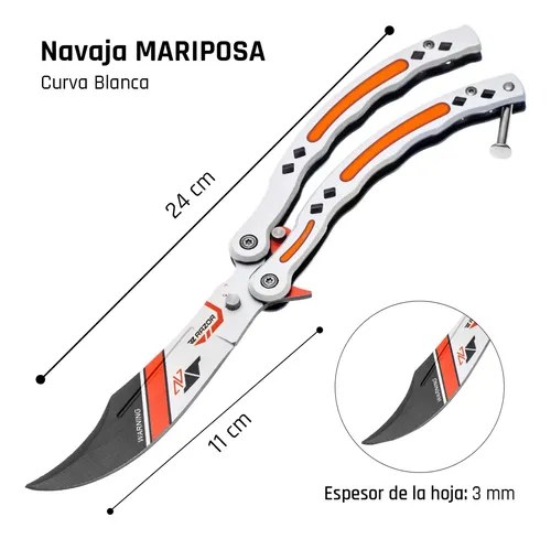 Navaja Mariposa Csgo Cuchillo Asiimov Counter Trucos Blanco Y Naranja Blanco Naranja - 2