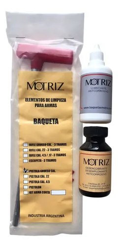 Kit Limpieza Armas Corta Baqueta + Aceite + Desencobrante