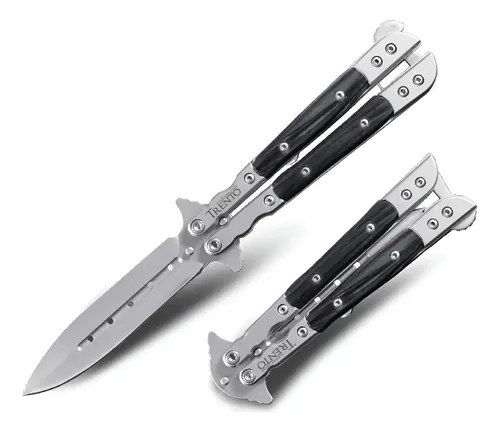 Cortapluma Trento Navaja Mariposa Buterrfly 2 Caja Premium Negro