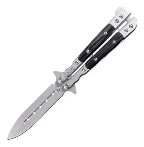 Cortapluma Trento Navaja Mariposa Buterrfly 2 Caja Premium Negro - 2