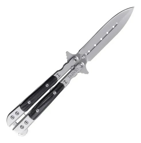 Cortapluma Trento Navaja Mariposa Buterrfly 2 Caja Premium Negro - 3