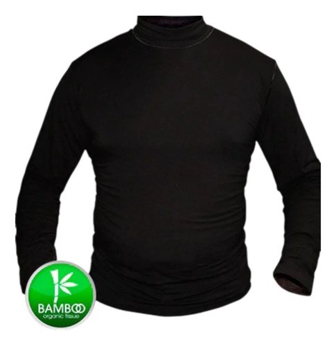 Polera Termica Forest Hombre Fibra De Bamboo Negra Negro Xs - 2