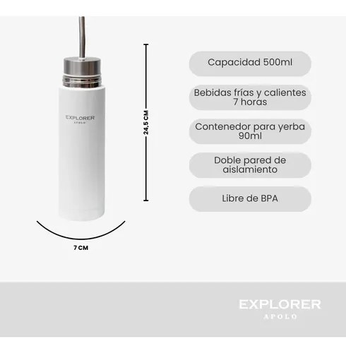 Mate Listo Explorer Apolo Blanco Matelisto - 2