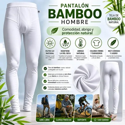 Pantalón Forest Bamboo Calza Térmica Blanca Hombre Xs - 2