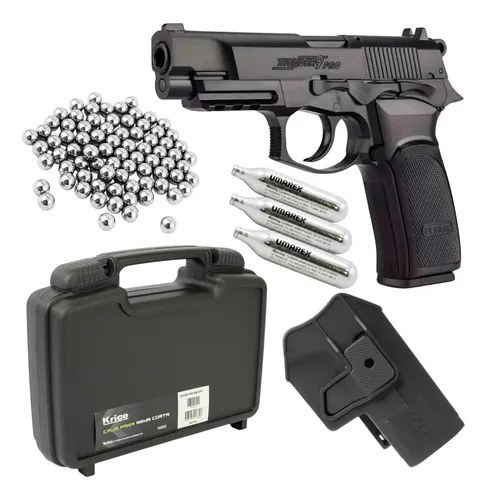 Pistola Bersa Thunder Pro + Pistolera + Balines + Co2 + Caja Negro 4.5 Mm