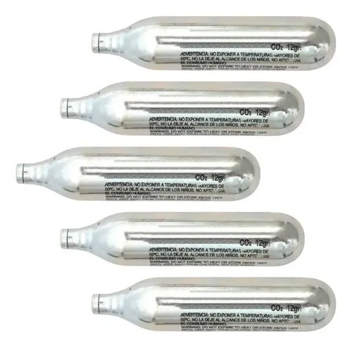 Garrafa Co2 12g X 5 Repuestos Pistola Gas Comprimido