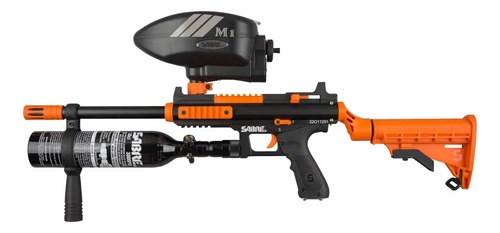 Rifle Escopeta Disuasiva Pcp .68 Sabre Mod Sl-r12 Negro Naranja 1727.2 Mm