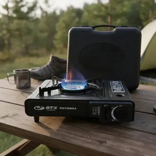 Anafe Cocina Portatil Para Camping Con Maletin 1 Hornalla Negro