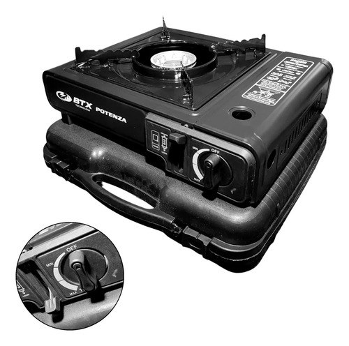 Anafe Cocina Portatil Para Camping Con Maletin 1 Hornalla Negro - 3